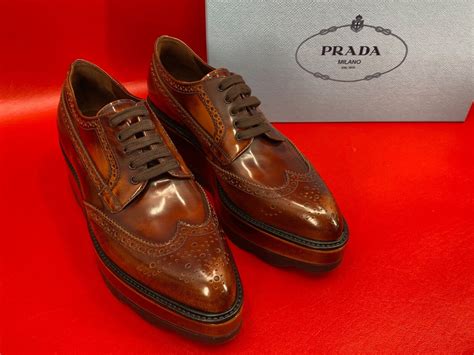 prada wingtip derby sneakers|Brushed Leather Derby Brogue Shoes .